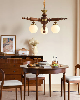 Olvenir Lustre en Bois Rustique et Verre