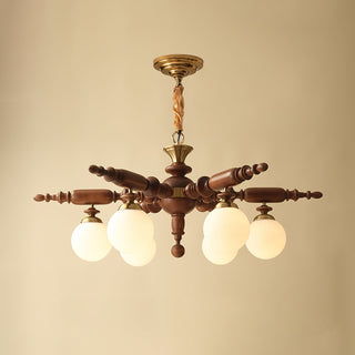 Olvenir Lustre en Bois Rustique et Verre