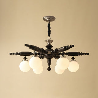 Olvenir Lustre en Bois Rustique et Verre