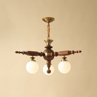 Olvenir Lustre en Bois Rustique et Verre