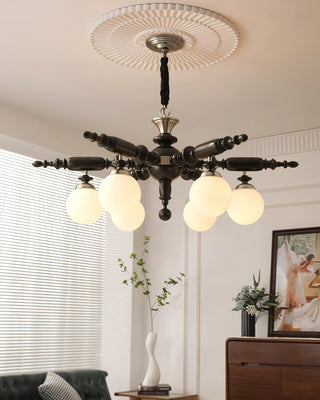 Olvenir Lustre en Bois Rustique et Verre