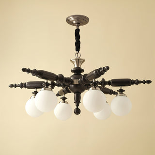 Olvenir Lustre en Bois Rustique et Verre