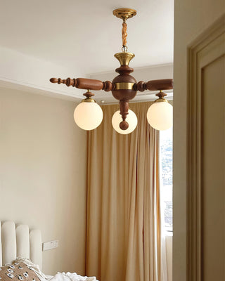 Olvenir Lustre en Bois Rustique et Verre