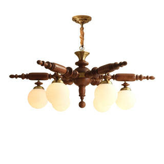 Olvenir Lustre en Bois Rustique et Verre