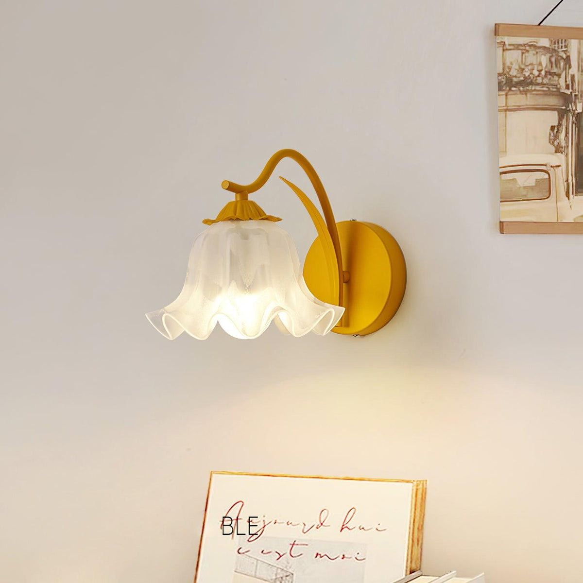 Lily Wall Lamp Botanical Whimsy Green Stem-Neutral Decor