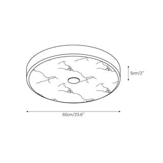 Vosilis Lampe de Plafond Ronde en Albâtre Moderne Minimaliste