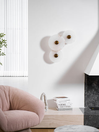 Selene Plafonnier Minimaliste en Albâtre-Luire