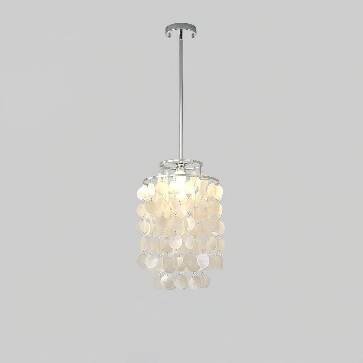 Ardien Suspension Lampe Coquillage Rond en Chrome