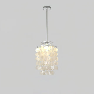 Lustra Suspension Lampe Coquillage Rond en Chrome