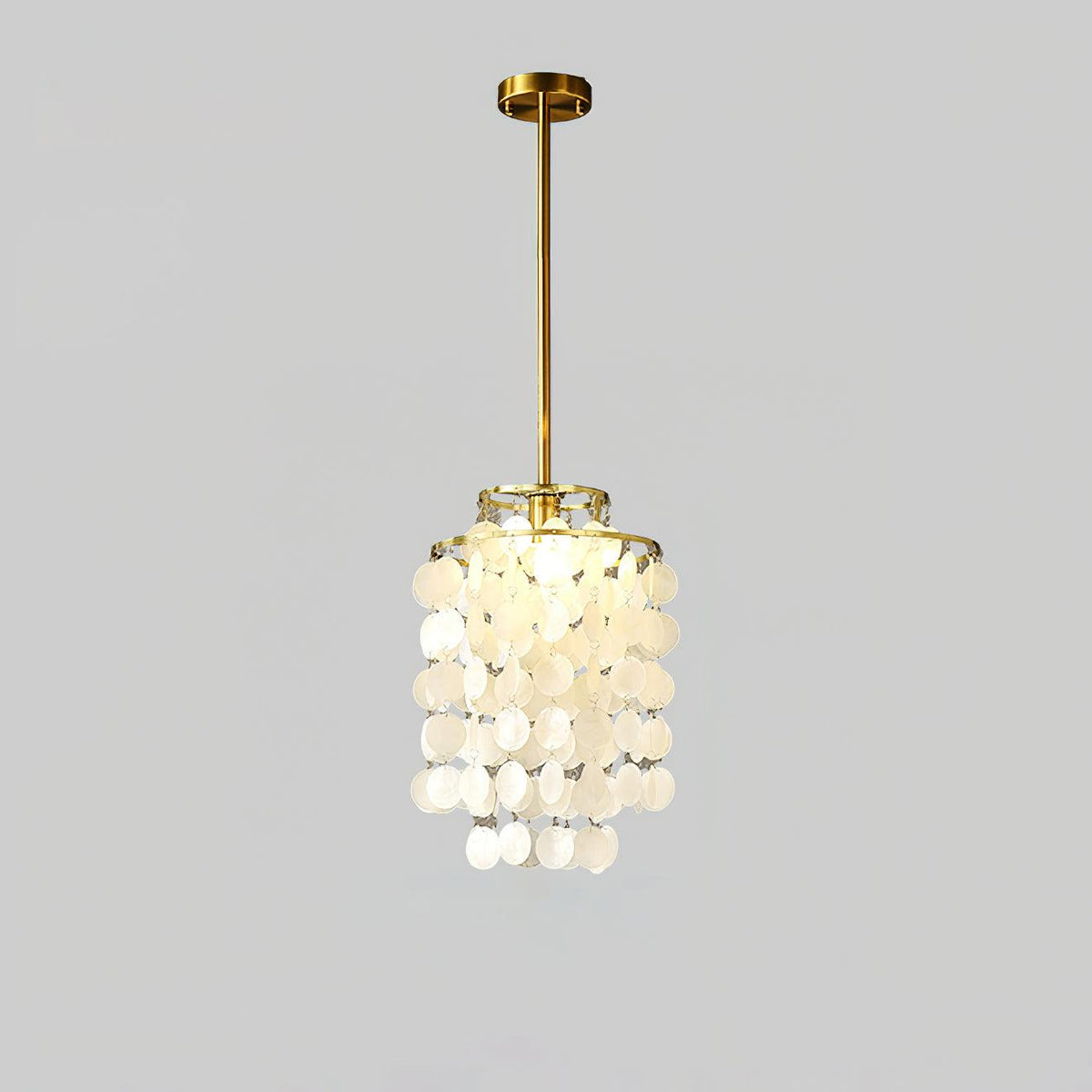 Ardien Suspension Lampe Coquillage Rond en Chrome