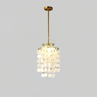 Lustra Suspension Lampe Coquillage Rond en Chrome