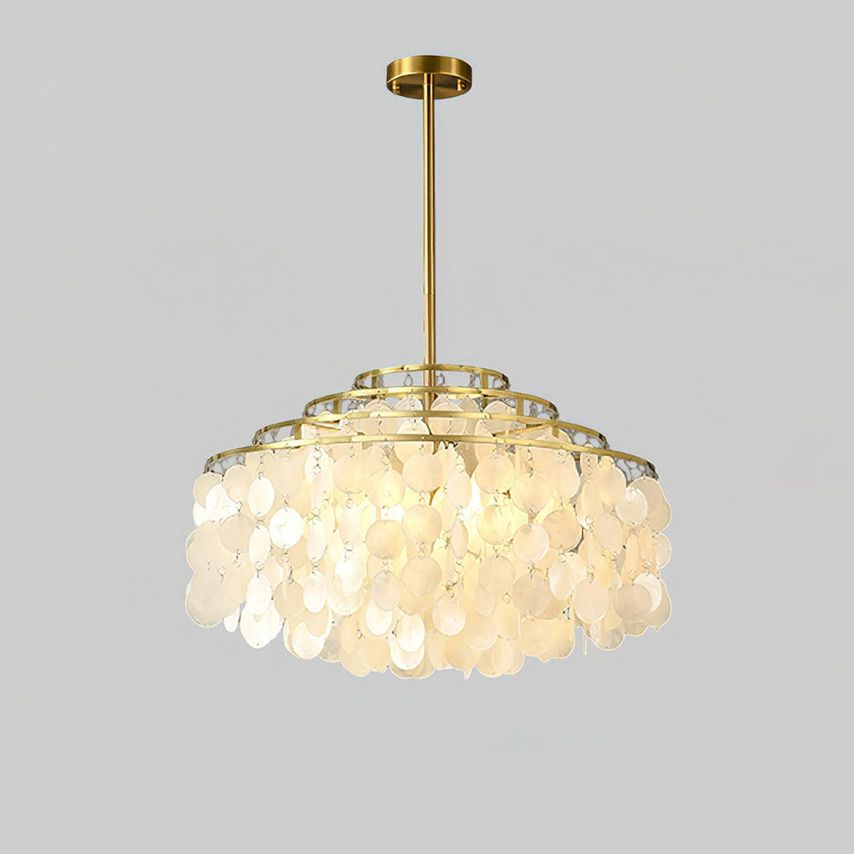 Ardien Suspension Lampe Coquillage Rond en Chrome