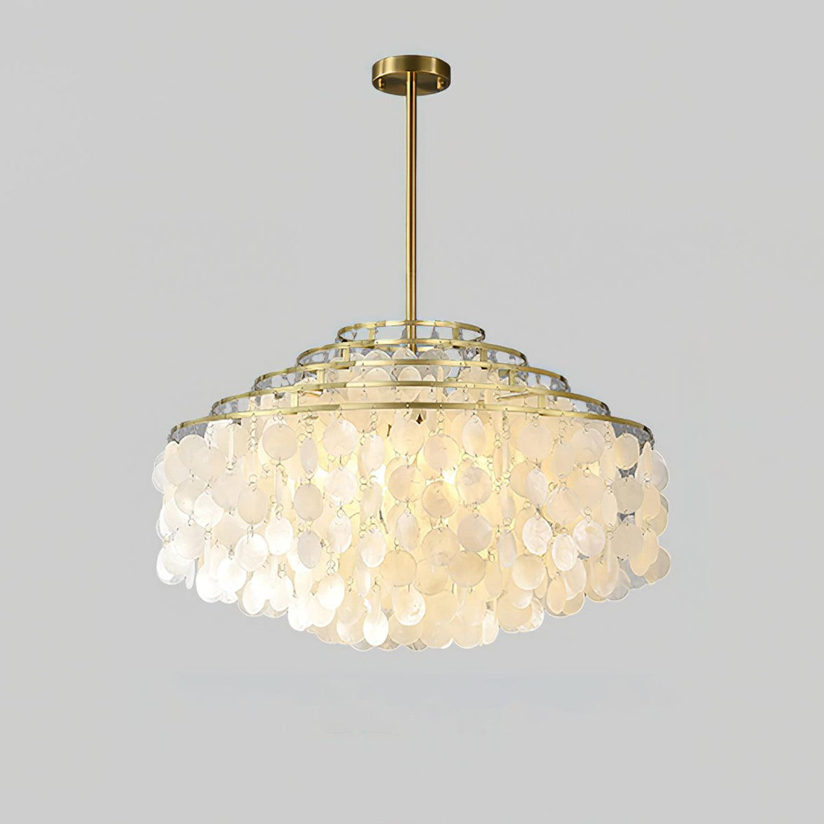 Ardien Suspension Lampe Coquillage Rond en Chrome