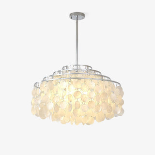 Lustra Suspension Lampe Coquillage Rond en Chrome