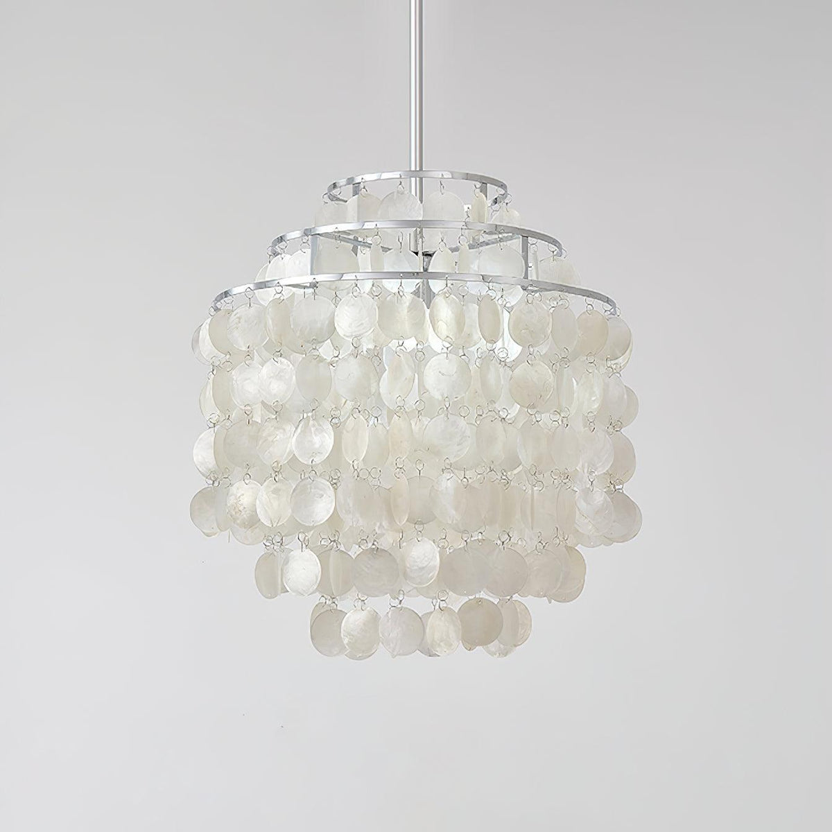 Ardien Suspension Lampe Coquillage Rond en Chrome