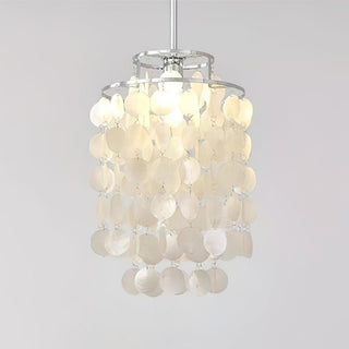 Lustra Suspension Lampe Coquillage Rond en Chrome