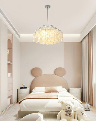 Lustra Suspension Lampe Coquillage Rond en Chrome