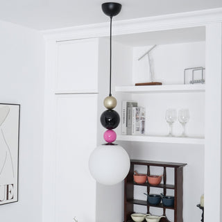 Eshaisra Nordic Art Rond Billes Empilage Verre Pendentif Lampe