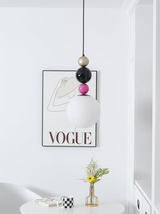 Eshaisra Nordic Art Rond Billes Empilage Verre Pendentif Lampe