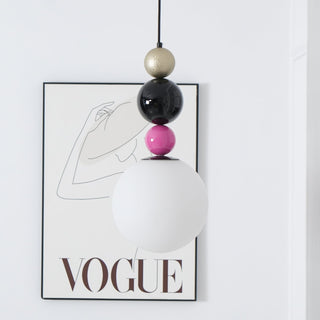 Eshaisra Nordic Art Rond Billes Empilage Verre Pendentif Lampe