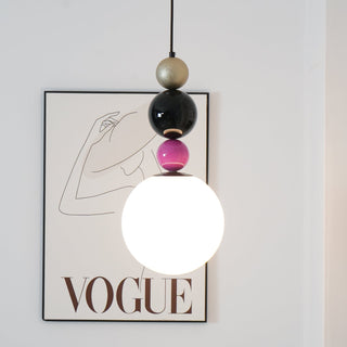 Eshaisra Nordic Art Rond Billes Empilage Verre Pendentif Lampe