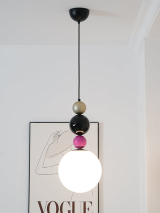 Eshaisra Nordic Art Rond Billes Empilage Verre Pendentif Lampe