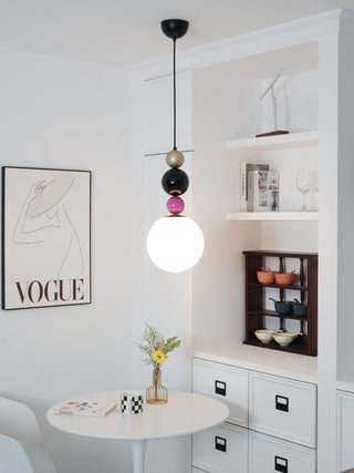 Eshaisra Nordic Art Rond Billes Empilage Verre Pendentif Lampe