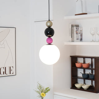 Eshaisra Nordic Art Rond Billes Empilage Verre Pendentif Lampe