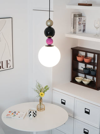 Eshaisra Nordic Art Rond Billes Empilage Verre Pendentif Lampe