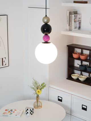 Eshaisra Nordic Art Rond Billes Empilage Verre Pendentif Lampe