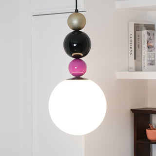 Eshaisra Nordic Art Rond Billes Empilage Verre Pendentif Lampe