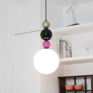 Eshaisra Nordic Art Rond Billes Empilage Verre Pendentif Lampe