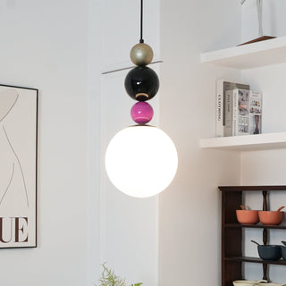 Eshaisra Nordic Art Rond Billes Empilage Verre Pendentif Lampe