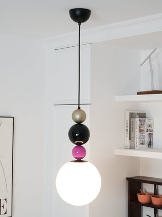 Eshaisra Nordic Art Rond Billes Empilage Verre Pendentif Lampe