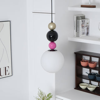 Eshaisra Nordic Art Rond Billes Empilage Verre Pendentif Lampe