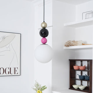 Eshaisra Nordic Art Rond Billes Empilage Verre Pendentif Lampe