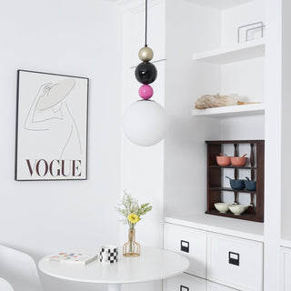 Eshaisra Nordic Art Rond Billes Empilage Verre Pendentif Lampe