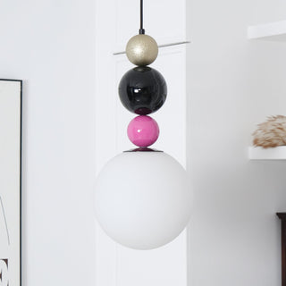 Eshaisra Nordic Art Rond Billes Empilage Verre Pendentif Lampe