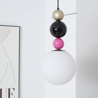 Eshaisra Nordic Art Rond Billes Empilage Verre Pendentif Lampe