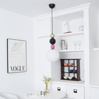 Eshaisra Nordic Art Rond Billes Empilage Verre Pendentif Lampe