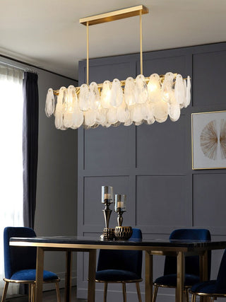Zosolia Lustre Rond en Verre Nuageux de Luxe