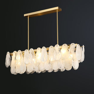 Zosolia Lustre Rond en Verre Nuageux de Luxe