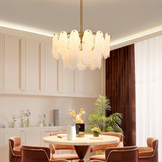 Zosolia Lustre Rond en Verre Nuageux de Luxe