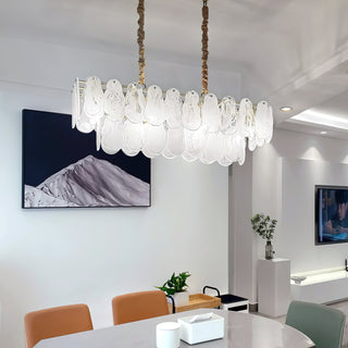 Zosolia Lustre Rond en Verre Nuageux de Luxe