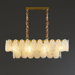Zosolia Lustre Rond en Verre Nuageux de Luxe