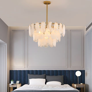 Zosolia Lustre Rond en Verre Nuageux de Luxe