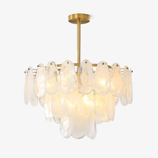 Zosolia Lustre Rond en Verre Nuageux de Luxe