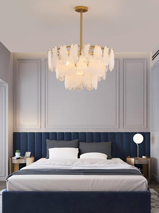 Zosolia Lustre Rond en Verre Nuageux de Luxe
