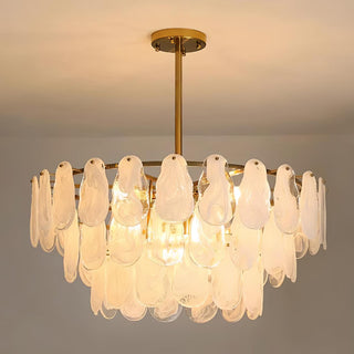 Zosolia Lustre Rond en Verre Nuageux de Luxe