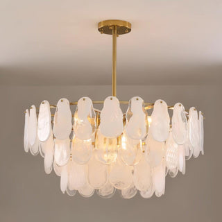 Zosolia Lustre Rond en Verre Nuageux de Luxe
